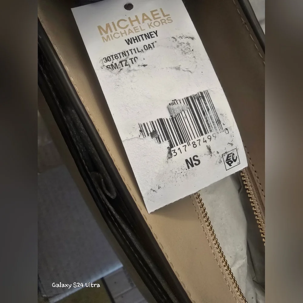 Michael Kors Whitney Zip Top Tote NWT In Oat Color - Picture 9 of 12